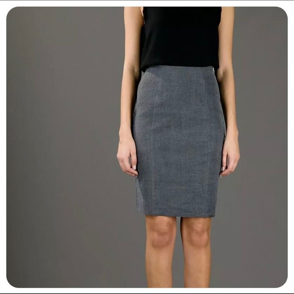 ACNE ginger twill gray stretch pencil skirt 38